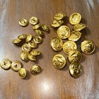 30 Vintage Brass Buttons Navy  Waterbury Co  2 Sizes