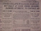 Vintage Newspaper Headline  New York City Ny Stock Market Wall Street Crash 1929