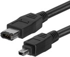 Firewire Ieee 1394 Dv Cable 6 Pin - 4 Pin Dvi Ilink 1 8m Lead Black New 41000723
