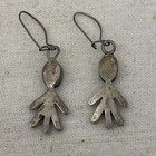 Vintage Sterling Silver Turquoise Dangle Earrings Southwestern 925 Geometric