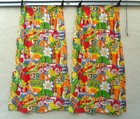 Vintage 1970 s Groovy Flower Power Curtains Psychedelic Love Happiness Hippie