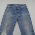 Vintage Levis Jeans Mens 36x32 Denim 501 Button Fly Straight Distressed 90s Usa