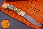 Damascus Steel Tactical Folding Blade Pocket Knife Back Lock Survival Edc 1297