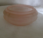 Vtg Le Smith Pink Satin Glass  annette  Lidded Vanity Box Two Dogs Powder Jar