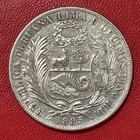1885 Rd Peru Un Sol Silver Coin 90  25g 22 5g Asw