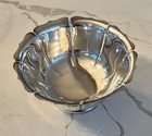 Pretty Vintage Scalloped Silverplate Footed Bowl - 6 3 8  X 3 