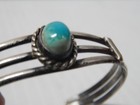 Vintage Navajo Indian Sterling Silver Turquoise Bracelet - Nice Weight   Age