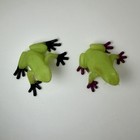Lot Of 2 Mini Vintage Rubber Frogs Green Toy Action Figures 80s