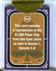 2019 Twin Peaks Broken Poker Chip  1 000 One Eyed Jacks Archive Box Card Pc2