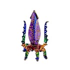 2   h Multicolor Squid Glass Octopus Miniature Sea Animal Figurine Aquarium Decor