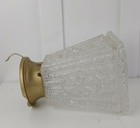 Vintage Frosted Crackle Glass Hallway Light Ceiling Mount With Fixture