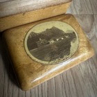 Vintage Wood Wooden Two Compartment Postage Stamp Box Desktop Item Huon Pine 