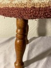 Vintage Wood Round Foot Stool With Hook Top  Richmond Virginia  Mid Century