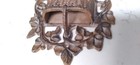 Vintage  Cast Iron Match Safe Holder Ornate Basket   Leaves Wall Mount Fireplace