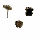 Tous Silver Vermeil 18k Gold Plated  Earrings With Faceted Onix