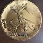 Vtg Wendell August Forge Hammered Native American Signed Bronze Dish Eagle Plate