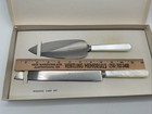 Sheffield England Stainless Steel Pearl Handled Wedding Cake Knife   Server Set