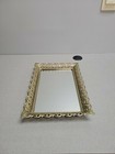 Ormolu Gold Colored Filagree Tabletop Mirror Or Dresser Vanity Perfume Tray