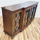 Vintage 20th C Chippendale Style 4 Door Vitrine Curio Sideboard Buffet Server