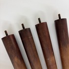 Vintage Mid Century Modern 16    Wood Tapered Table Legs Brass Caps Set Of 4