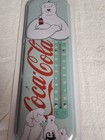 Coca Cola Metal Thermometer - Polar Bears 5 1 8   17 3 8 