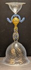 Italian Venetian Murano Glass Goblet Chalice 10 5 Inches Several Techniques 