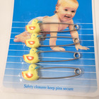 Vtg Ducky Diaper Pins 2 4-packs Baby King Ducks White   Yellow New Sealed 1991