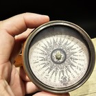 Antique Style Turned Mahagony Wood Compass With Lid