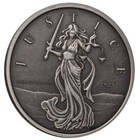 2023 Silver 1 Oz Gibraltar Lady Justice Antiqued Coin