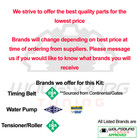 Oem Vw Tdi Passat Ckra Diesel Timing Belt Kit   Water Pump 2012  2013  2014