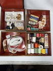 Vintage 60s Stacking 4 Drawer Sewing Box Full Of Sewing Notions Thread Buttons