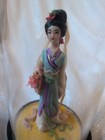 Vintage Miniature Japanese Geisha Figurine Sealed In A  Mini Glass Dome 4 