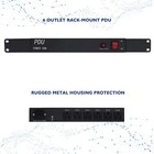 6 Outlet Horizontal 1u Pdu Rack Mount Power Strips Surge Protection  ac 100240v 1