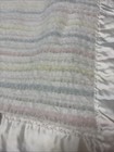 Soft Acrylic Woven Baby Crib Blanket Satin Trim White Blue Yellow Pink