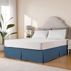 Pleated Waffle Weave Bed Skirt  Tailored Dust Ruffle 14 Inch Drop Easy Fit queen