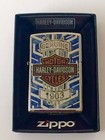 Zippo Harley Davidson Chrome Lighter With Stained Glass Harley Logo  29159  Nib