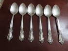 Oneida Valley Rose 6 Oval Soup Spoons Wm Rogers Silverplate Vintage Flatware D