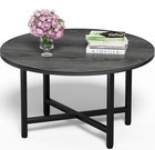 Round Coffee Table  23 6  Small Coffee Tables For Living Room  Circle 1t Grey
