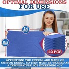 12 Pack Blue Cotton Shop Towels 24x16 5 Industrial Cleaning Rags Absorbent