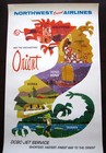 Northwest Orient Airlines   1960 Enchanting Orient Dragon Advertising Poster