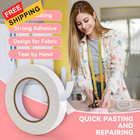 Gunlar Double Side Tape 1 2inch 100ft Adhesive Fabric 1 2inch 100ft  White 