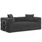 78  5-in-1 Convertible Futon Sofa Bed Pull Out Couch Boneless Corduroy Gray