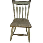 Crusty Old Paint Antique Plank Seat Chair Mid 19th Century Arrowback