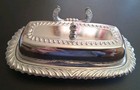 Vintage Chrome Plated Irvinware Butter Dish W knife Holder  no Knife  3 Pieces