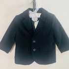 New Janie And Jack Size 6-12 Months Baby Cotton Blazer Sport Coat Jacket Black