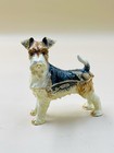 Wire Fox Terrier Trinket Box  Hand-painted Enameled Pewter Australian Crystals