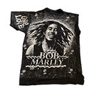 Vintage Bob Marley All Over Print T-shirt Size Xl Black Double Sided  needs Sewn