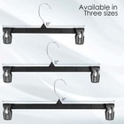 10 Pack Heavy Duty Plastic Bottoms Hangers With Ridged Pinch Clips Pants Hangers