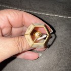 Dollhouse Miniature Brass Table Lamp Paper Shade Electric 1 1 2 h 1 12