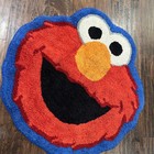 Sesame Street Elmo Character Plush Tufted Area Rug Kids Playroom Decor 26x26 5